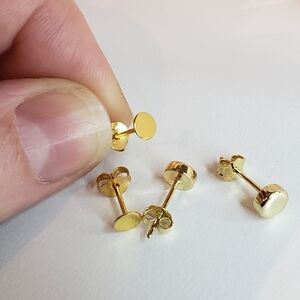 Gold Circle Studs Earrings Set